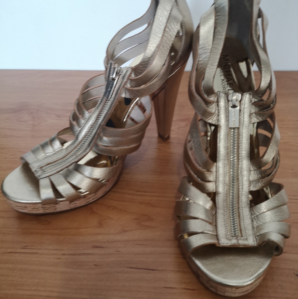 Michael Kors Gold Strappy Heels